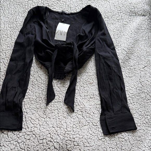 Zara Tops - Zara Black Long Sleeve open top